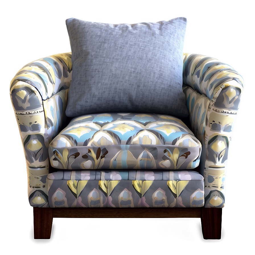 Cozy Fabric Armchair Png 06262024 PNG image