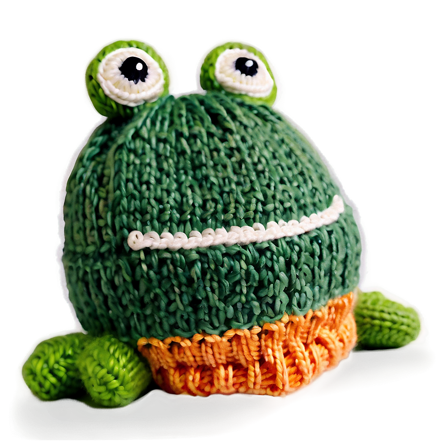 Cozy Frog Hat Knitting Png 06272024 PNG image