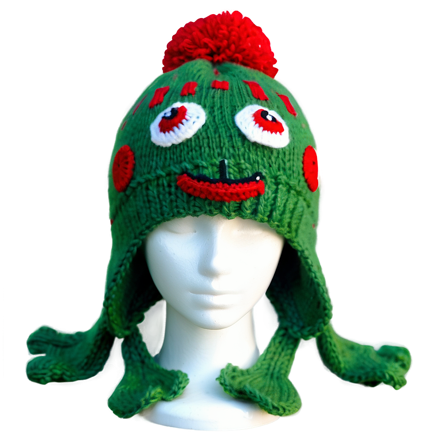 Cozy Frog Hat Knitting Png 06272024 PNG image