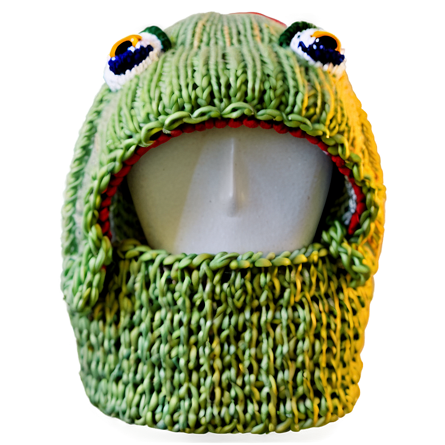 Cozy Frog Hat Knitting Png 06272024 PNG image