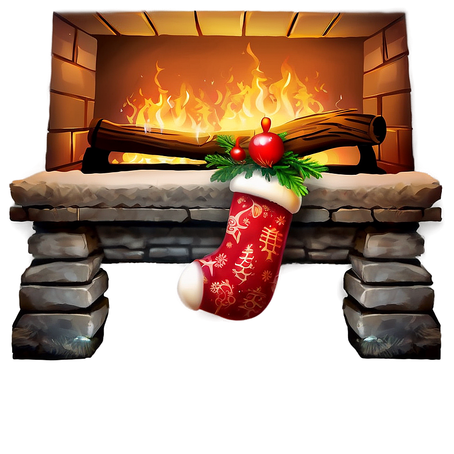 Cozy Happy Holidays Fireplace Png 05232024 PNG image