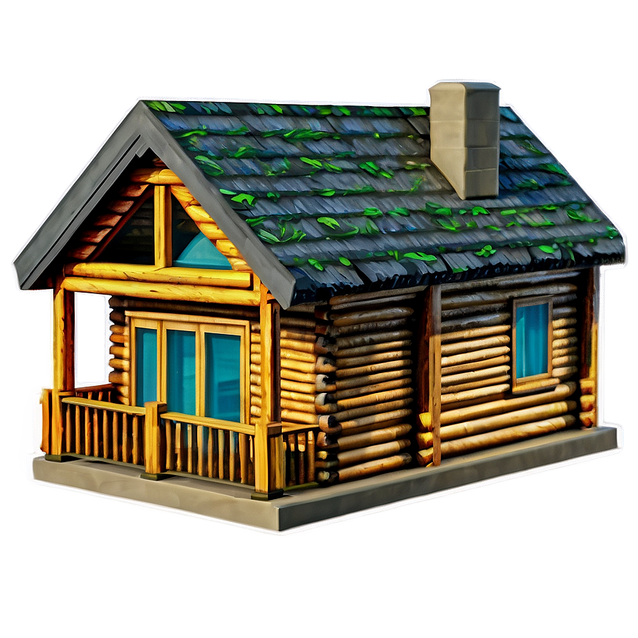 Cozy Log Cabin Retreat Png 06122024 PNG image