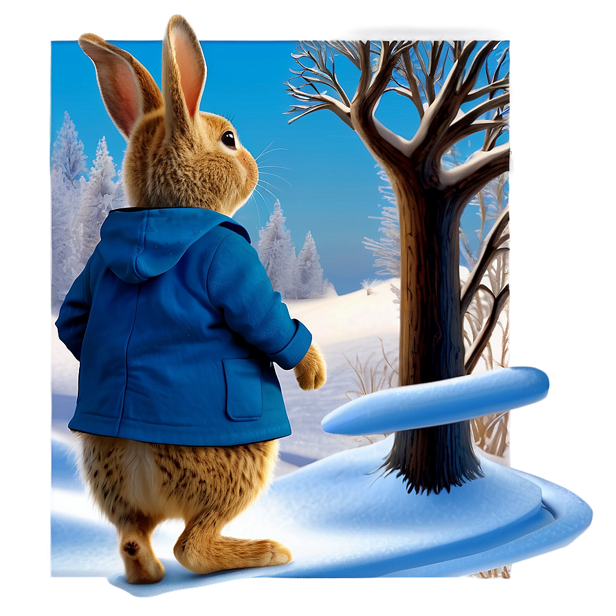 Cozy Peter Rabbit Winter Scene Png Ceo PNG image