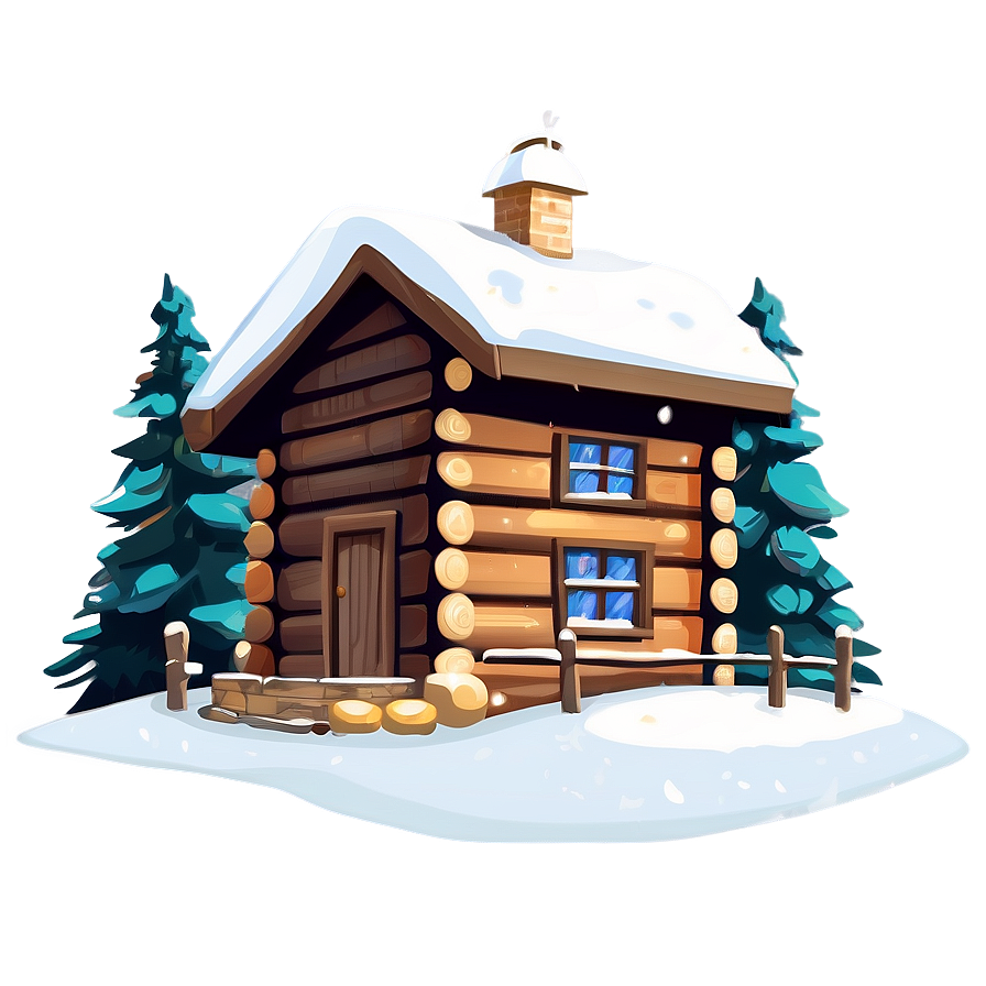 Cozy Winter Cabin Illustration Png Jpi5 PNG image