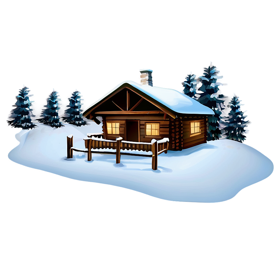 Cozy Winter Cabin Png Mpm13 PNG image