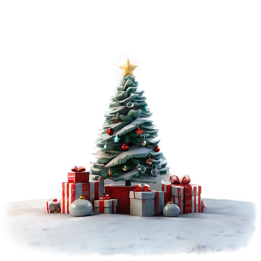 Cozy Xmas Tree Scene Png 06292024 PNG image