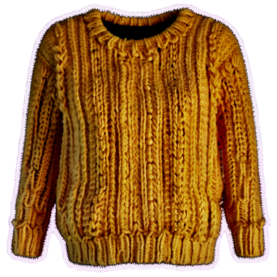 Cozy Yellow Knit Sweater Png 05062024 PNG image