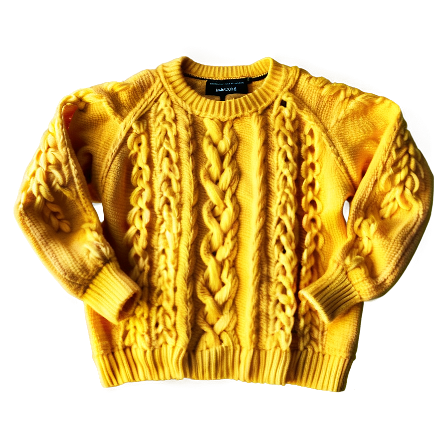 Cozy Yellow Knit Sweater Png Eyl68 PNG image