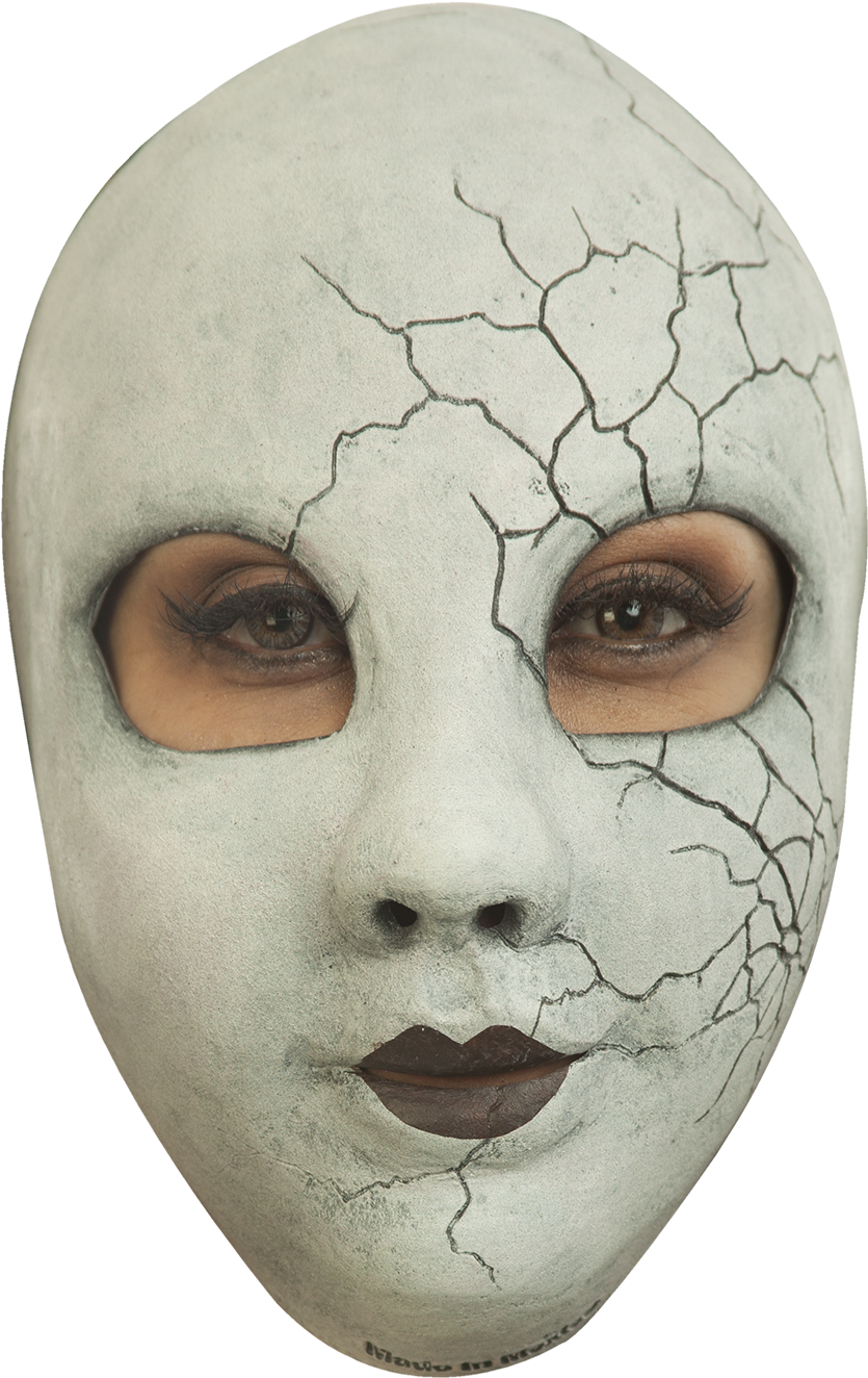 Cracked Doll Mask PNG image