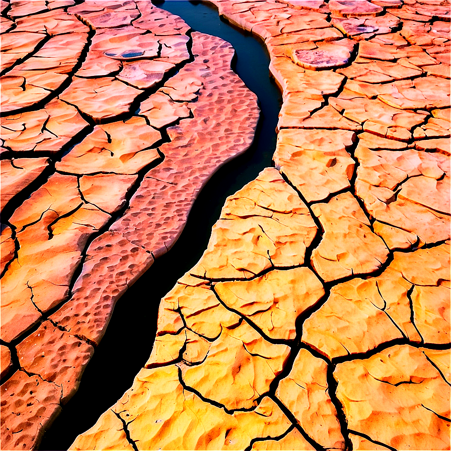 Cracked Dry Riverbed Png 05042024 PNG image