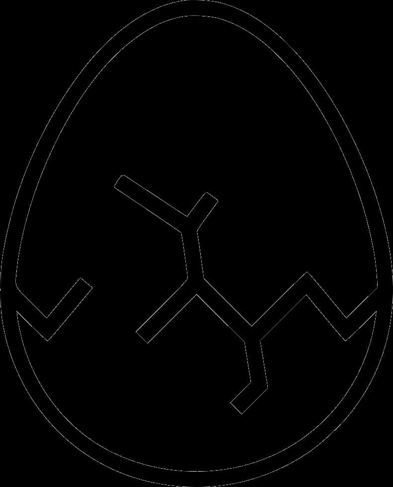 Cracked Egg Outline Vector PNG image