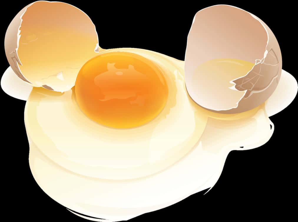 Cracked Egg Vector Illustration PNG image