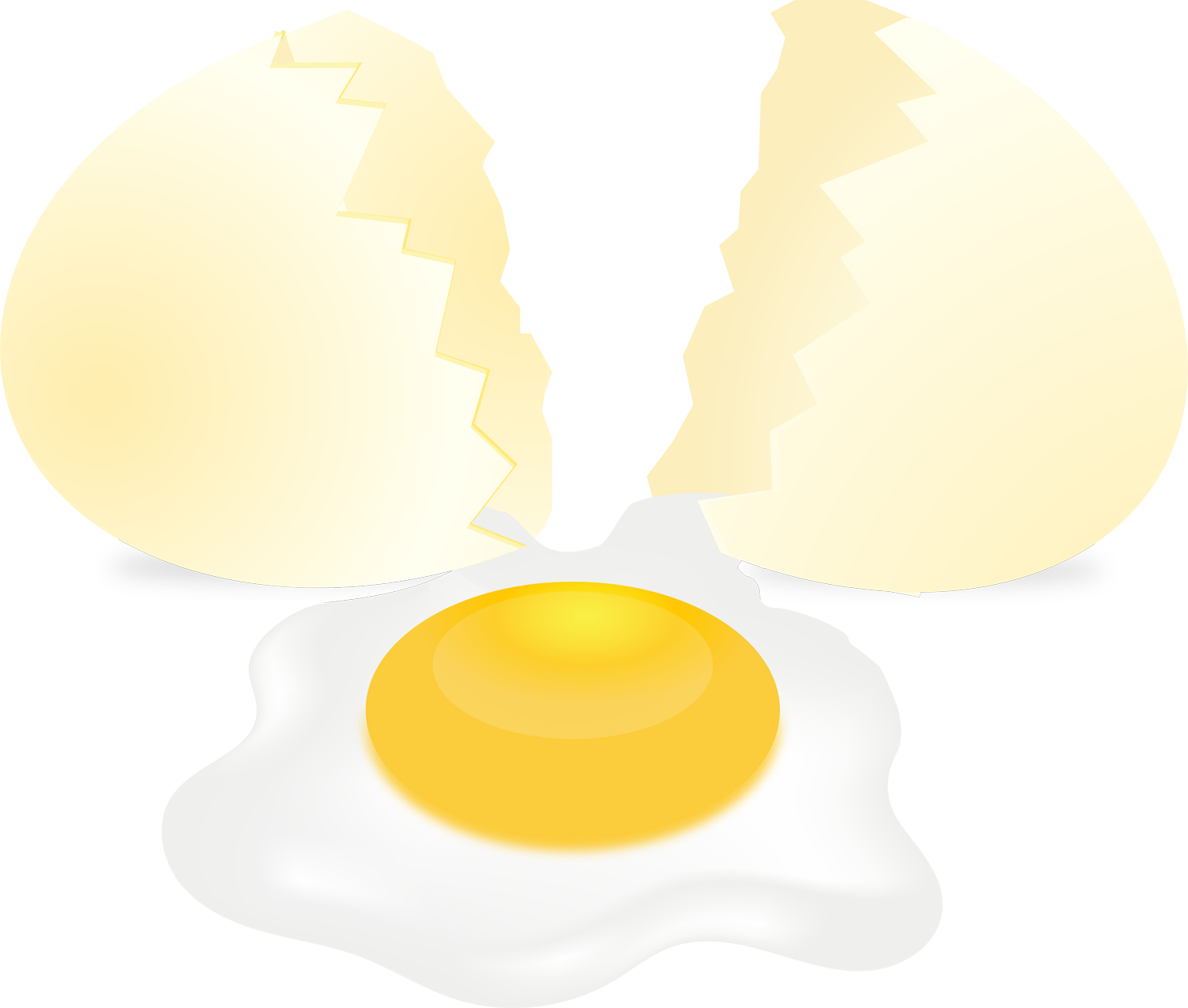 Cracked Eggwith Fried Egg PNG image