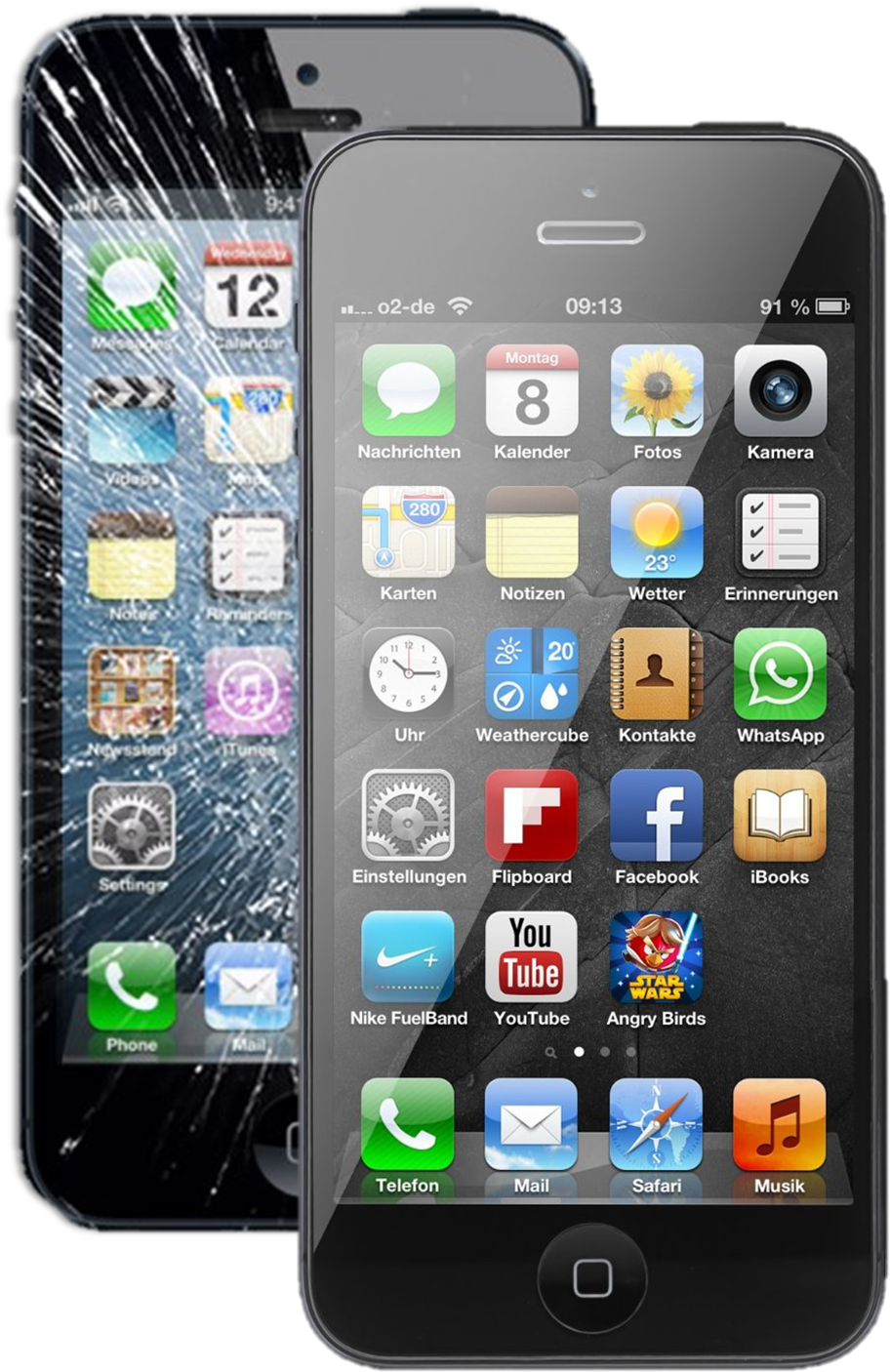 Cracked Screen Smartphone PNG image