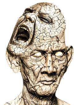 Cracked_ Skin_ Screaming_ Figure PNG image