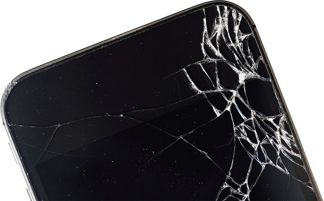 Cracked Smartphone Screen Damage PNG image