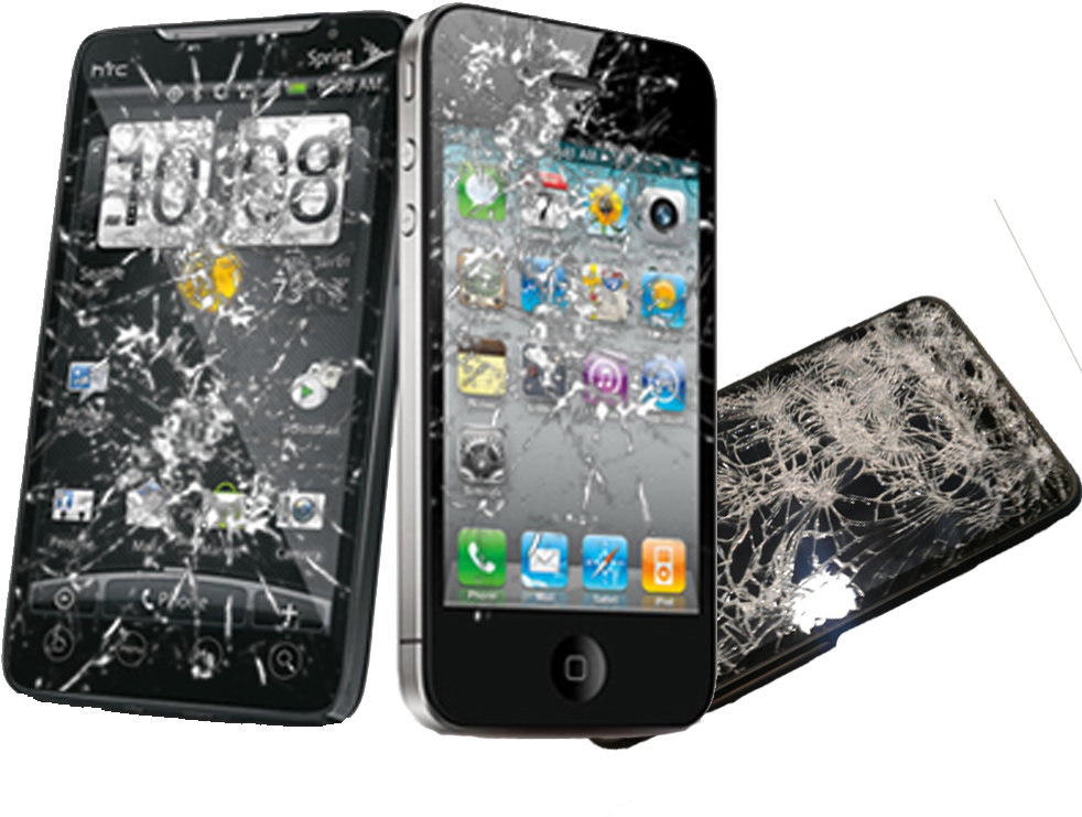Cracked Smartphones Display Damage PNG image