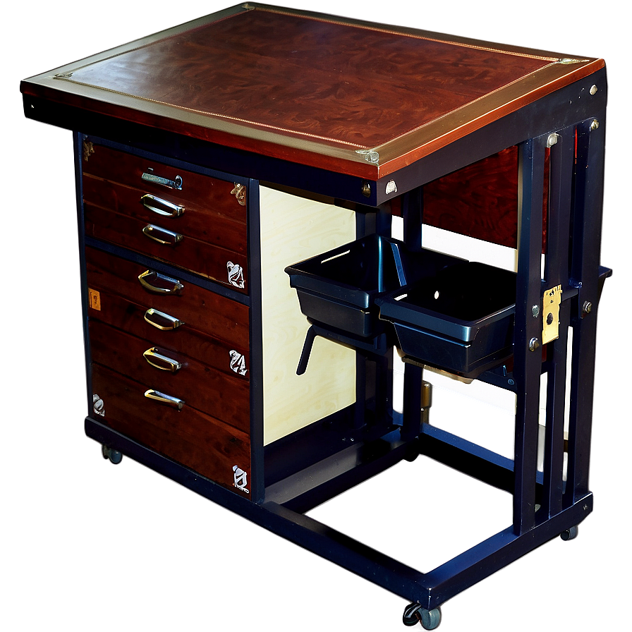 Craft Desk With Storage Png 05042024 PNG image