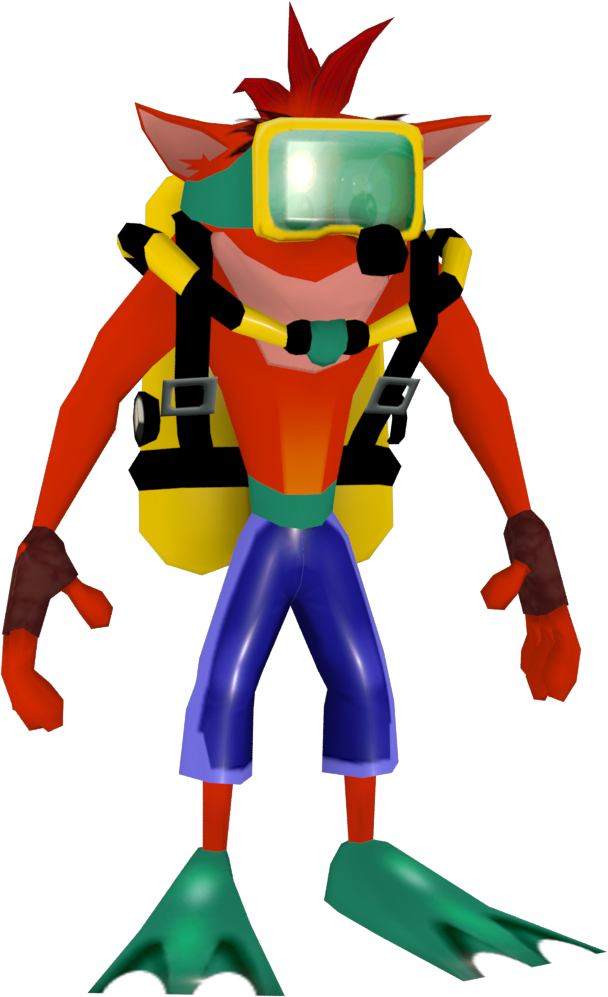Crash Bandicoot Character Scuba Gear PNG image