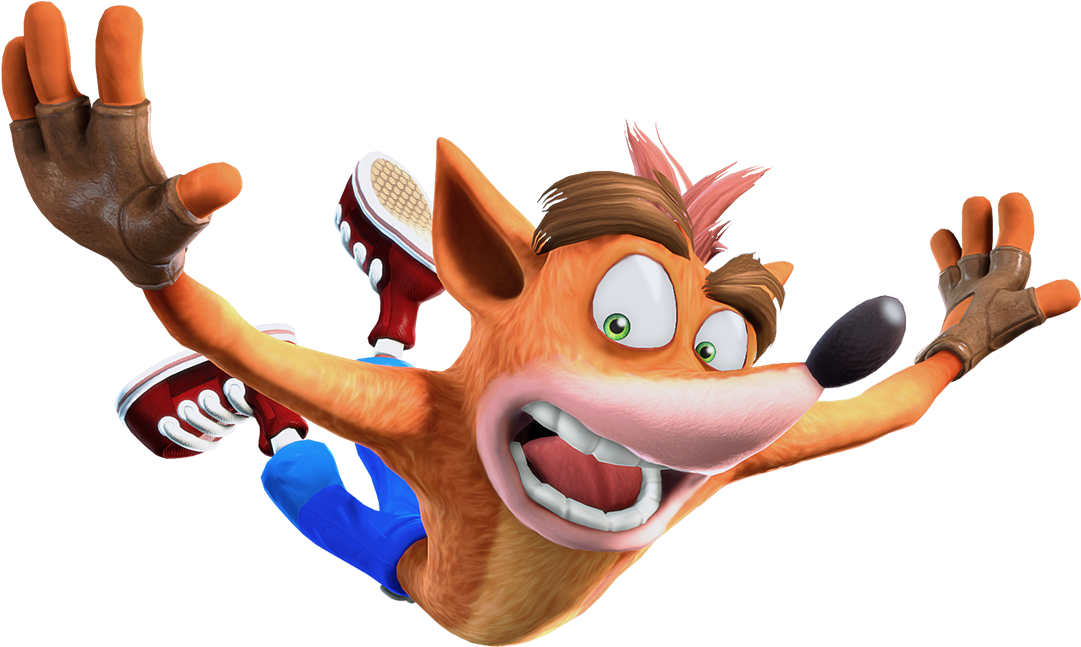 Crash Bandicoot Jumping Action PNG image