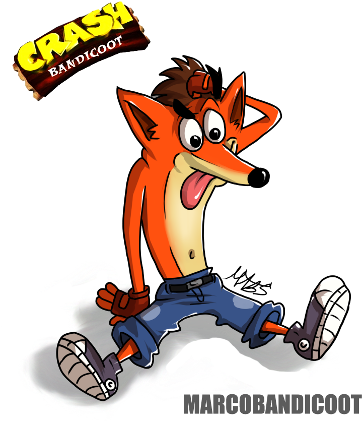 Crash Bandicoot Running Illustration PNG image