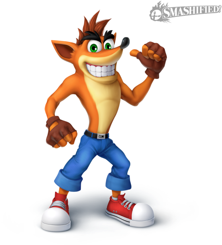 Crash Bandicoot Smashified Character PNG image