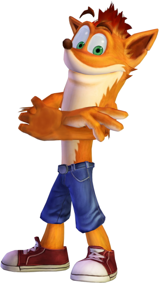 Crash Bandicoot Standing Pose PNG image