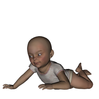 Crawling Baby3 D Render PNG image