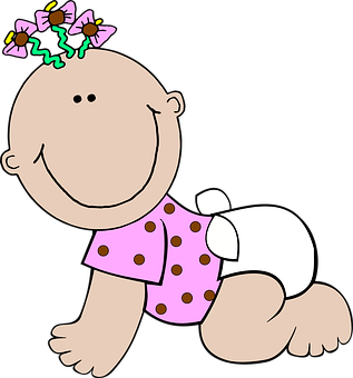 Crawling Cartoon Baby PNG image