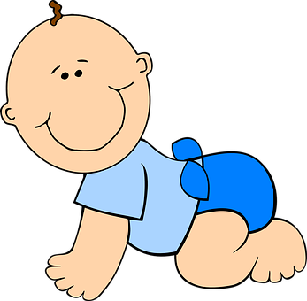Crawling Cartoon Baby PNG image