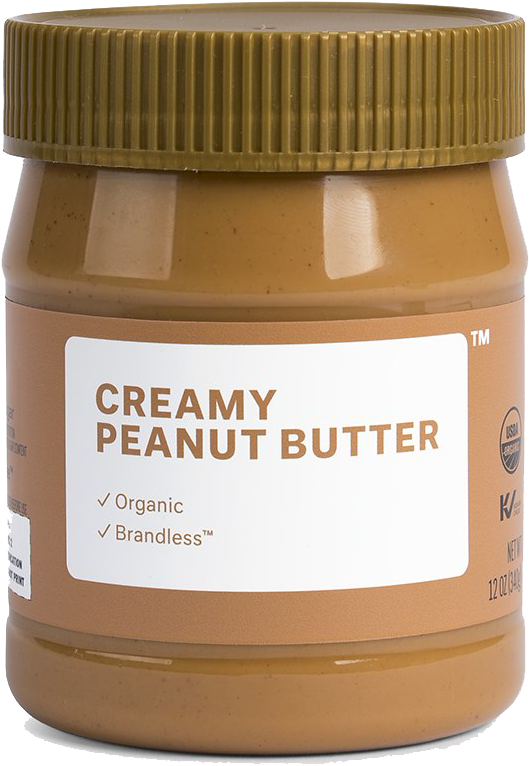 Creamy Organic Peanut Butter Jar PNG image