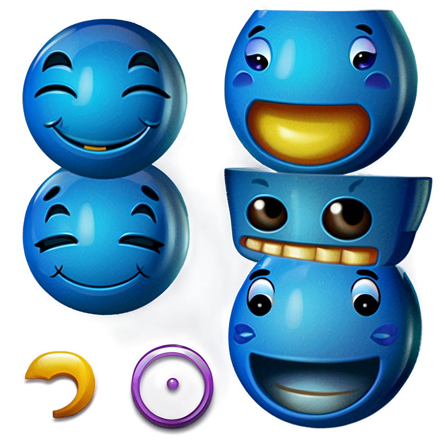 Creative Blue Emojis Png Portfolio 06282024 PNG image