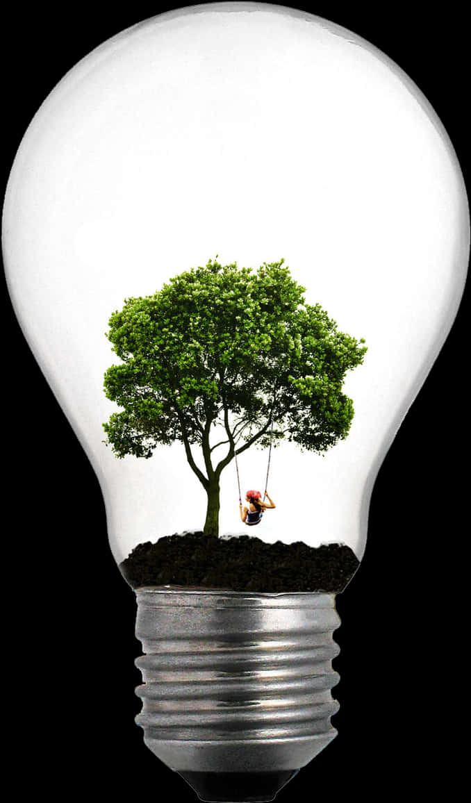 Creative Eco Lightbulb Concept PNG image