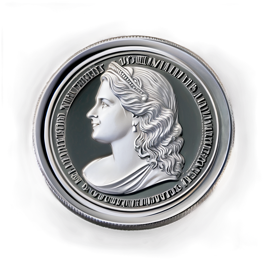 Creative Silver Coin Art Png 96 PNG image