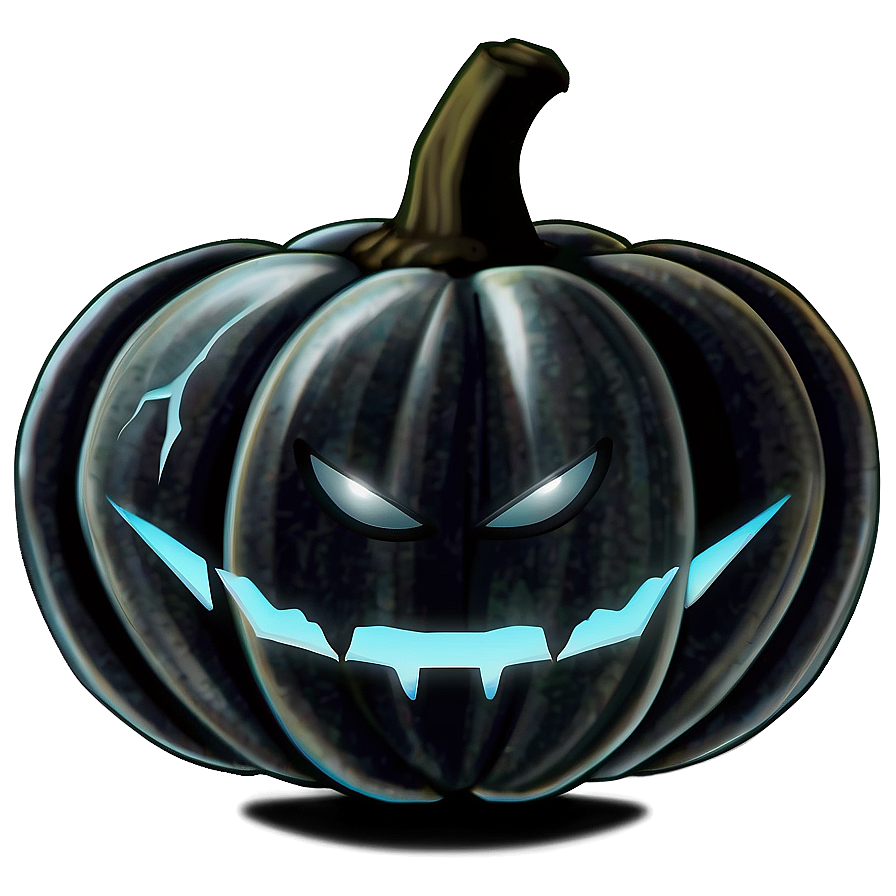 Creepy Black Pumpkin Design Png 06282024 PNG image