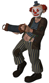 Creepy_ Clown_3 D_ Character PNG image