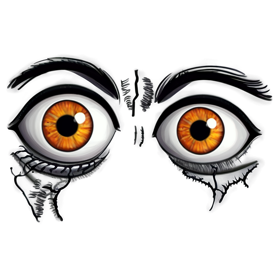 Creepy Eyes Illustration Png 05252024 PNG image