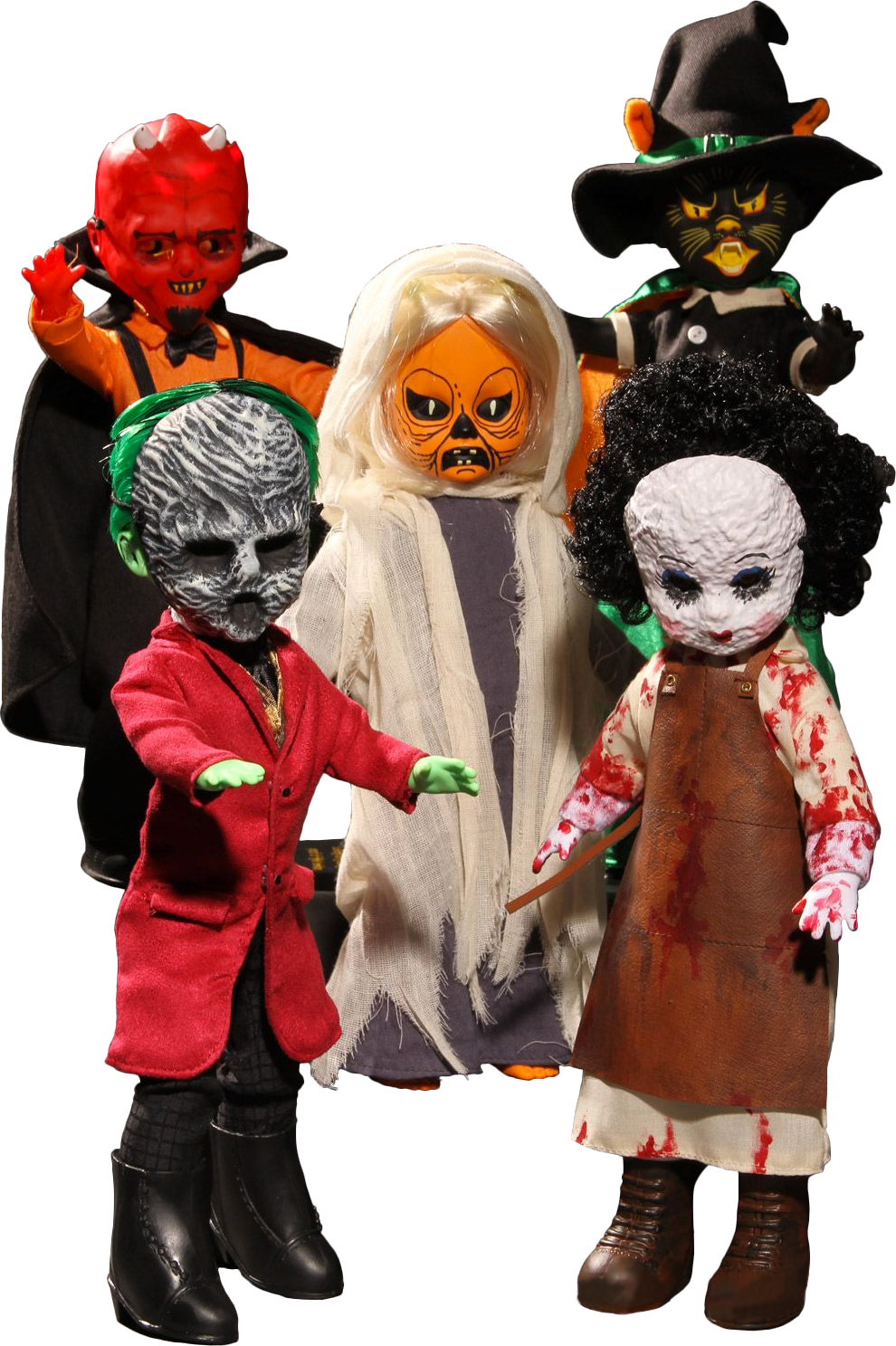 Creepy Horror Doll Group PNG image