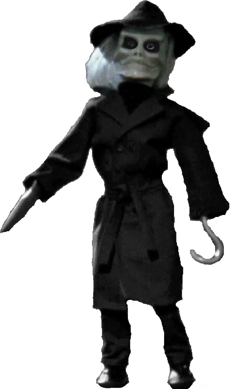 Creepy Puppet With Hook And Knife PNG image