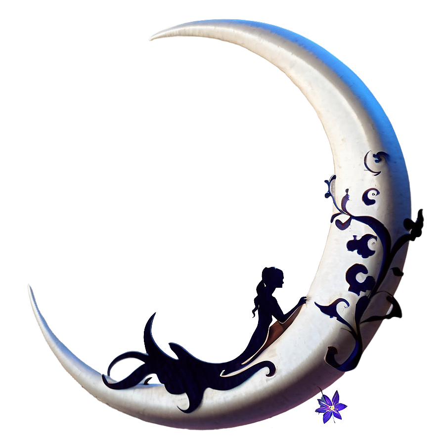 Crescent Moon And Fairy Png 05212024 PNG image