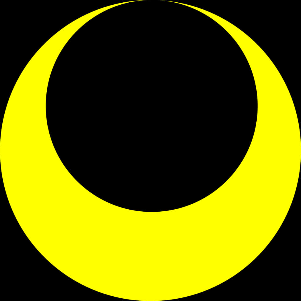 Crescent Moon Icon Yellow Black Background PNG image
