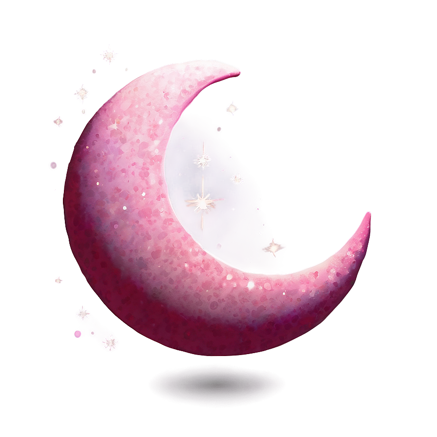 Crescent Moon In Dreamy Pink Png 05212024 PNG image