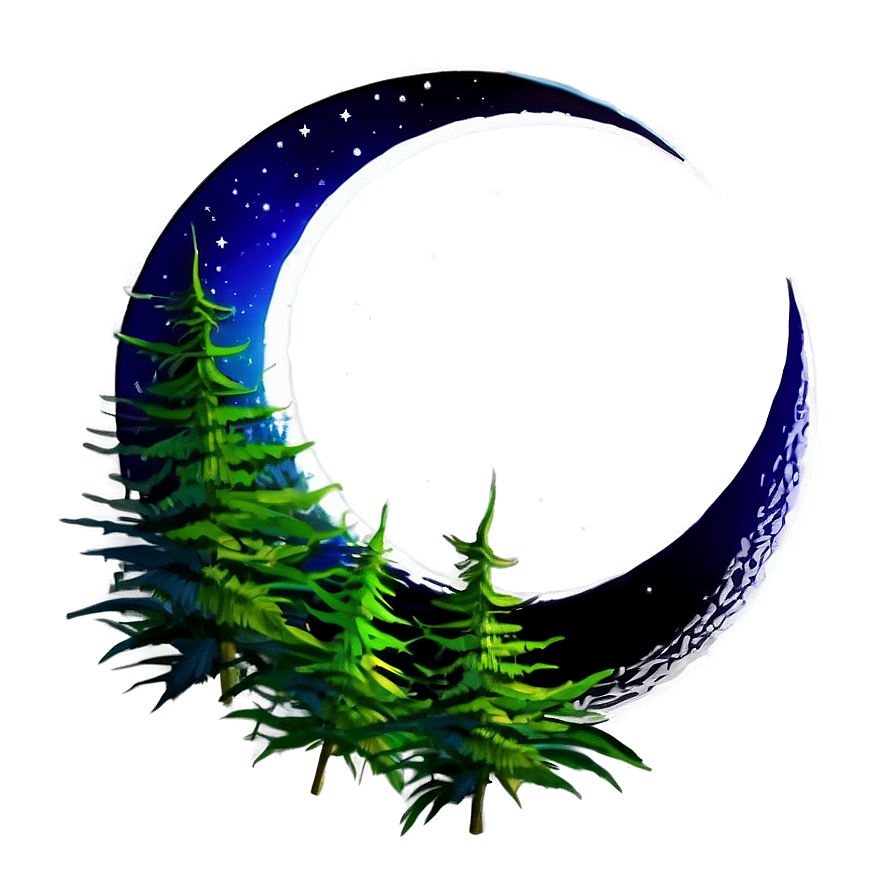 Crescent Moon In Forest Png 90 PNG image