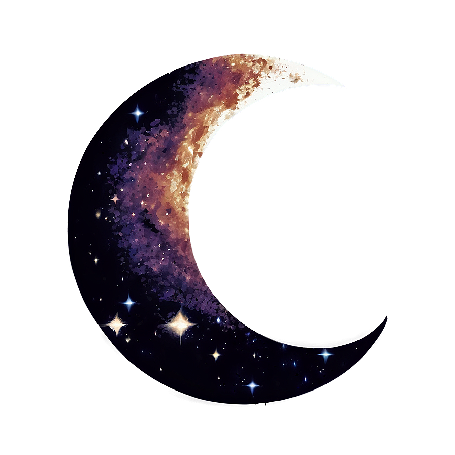 Crescent Moon In Galaxy Png Iec11 PNG image