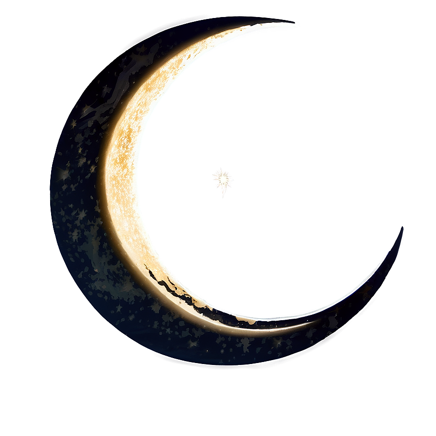 Crescent Moon In Night Sky Png Eih70 PNG image