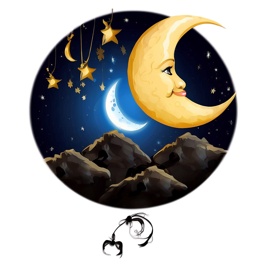 Crescent Moon With Animal Png 05212024 PNG image