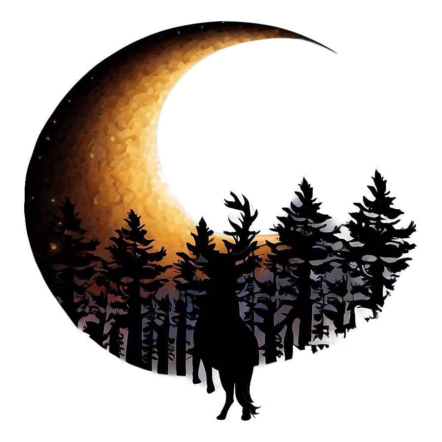 Crescent Moon With Animal Png Kxq PNG image