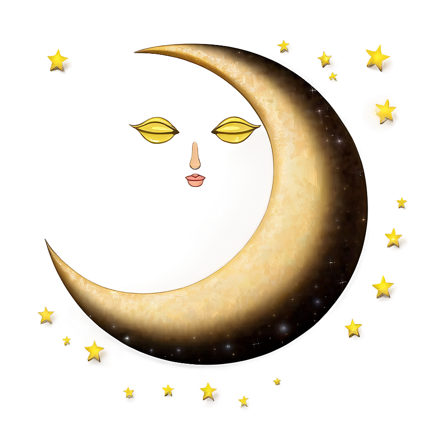 Crescent Moon With Face Png 31 PNG image