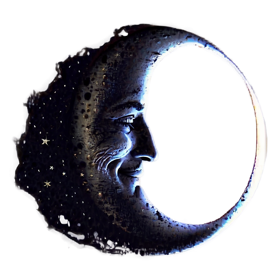 Crescent Moon With Face Png Kby PNG image