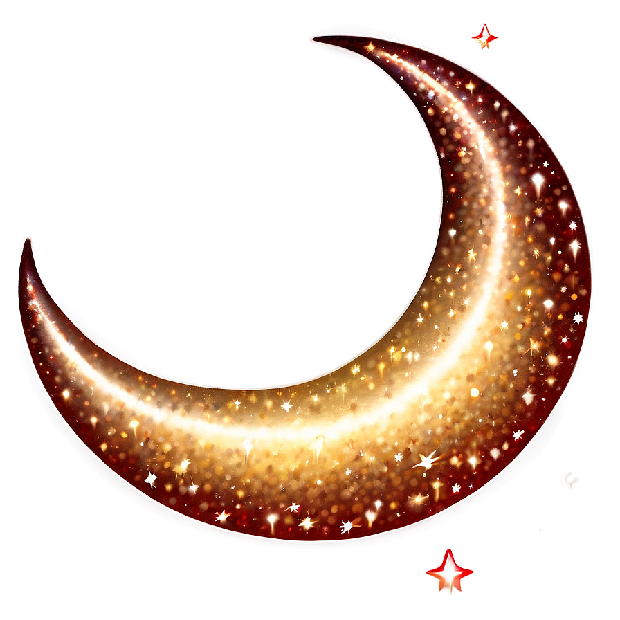 Crescent Moon With Sparkles Png 9 PNG image